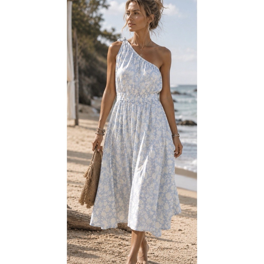 Free Assembly Cottagecore Floral Midi Gauzy Dress Size XL Coastal Beach Resort